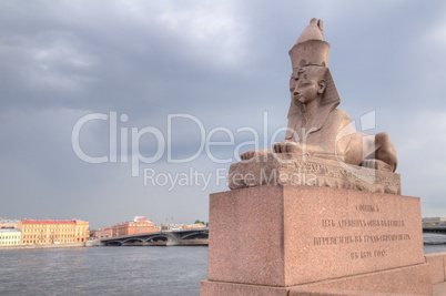 Russia, Saint-Petersburg, granite sphinxes