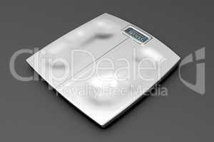 Metal weight scale with footprints