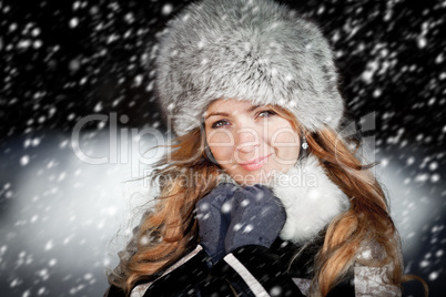 Portrait of the girl in the winter