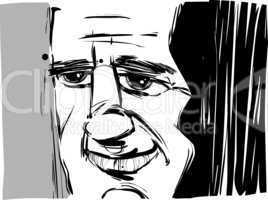 smiling man caricature