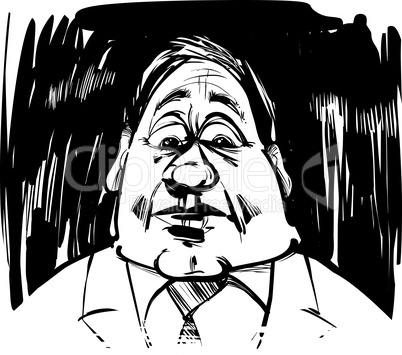 startled man caricature illustration