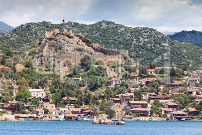 Ancient turkish castle on the hill