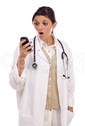 Ethnic Female Doctor or Nurse Using Cell Phone