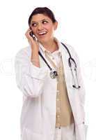 Ethnic Female Doctor or Nurse Using Cell Phone