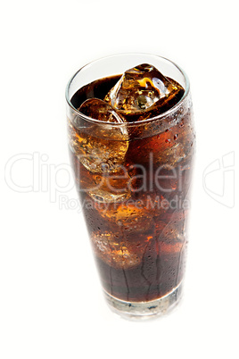 Glass of cola with ice