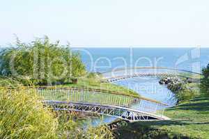 Pedestrian bridges across the river