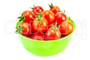 Tomatoes in green bowl