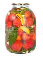 red tomatoes in a glass jar