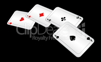 Four playing cards.