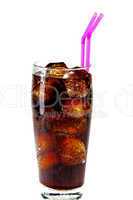 Glass of cola with ice
