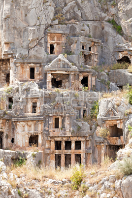 Ancient tombs in old town Myra