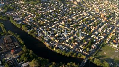 Aerial view of New Jersey and suburbs, New York State, NY, USA