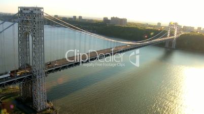Aerial view of the George Washington Suspension Bridge, New York, USA