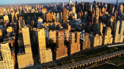 Aerial view of Manhattans Iconic Skyscrapers, New York City, USA