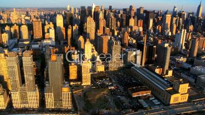 Aerial view of Manhattans Iconic Skyscrapers, New York City, USA