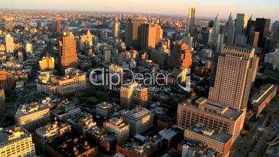 Aerial view of Midtown Manhattan from along the Hudson River, NY USA