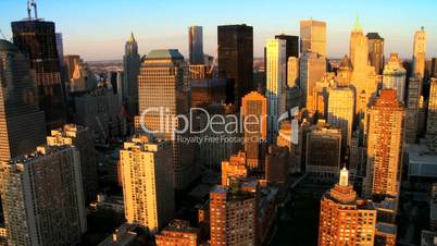 Aerial view of Manhattans Financial Business Quarter, NY, USA