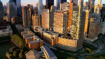 Aerial view of New York and Iconic Skyline, Manhattan, America, USA