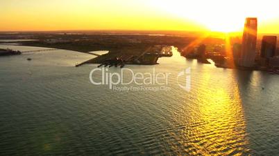 Aerial view of New Jersey Harbor and the Modern Development, NY, USA