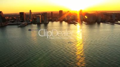 Aerial view of New Jersey Harbor and the Modern Development, NY, USA