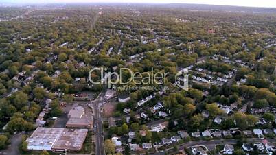 Aerial view of homes in the suburbs of New Jersey, New York State, USA