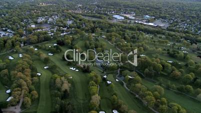 Aerial view of a Golf course and Suburbs of New Jersey, NY,USA