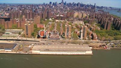 Aerial view of Midtown and Downtown Manhattan, Hudson River, NY, USA