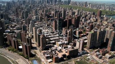 Aerial view of Upper East Manhattan and Central Park, New York, USA