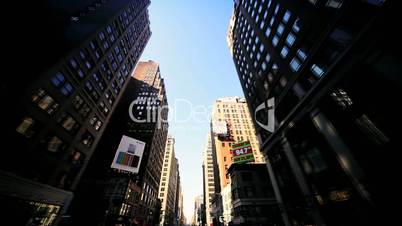 Time Lapse Point of View driving towards Empire State Building, NY, USA