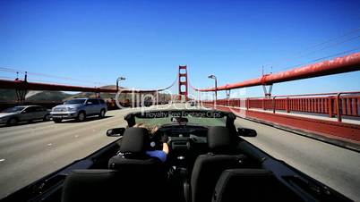 Luxury Convertible Car on the Golden Gate Bridge