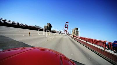 Point-of-View Driving Golden Gate Bridge