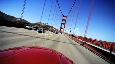 Point-of-View Driving San Francisco's Golden Gate Bridge