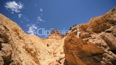 Female Trekking in Extreme Desert Canyons