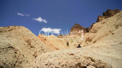 Female Trekking in Extreme Desert Canyons