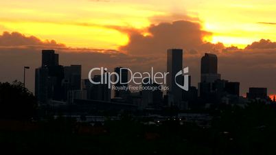 Time Lapse Sunrise over Denver City, Colorado, USA