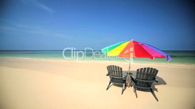 Island Relaxation With Beach Chairs & Parasol