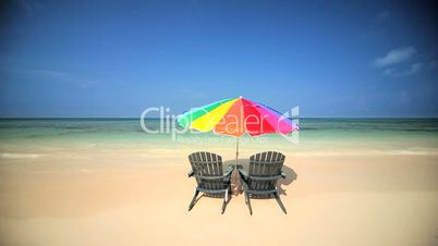 Chairs & Parasol Inviting Relaxation
