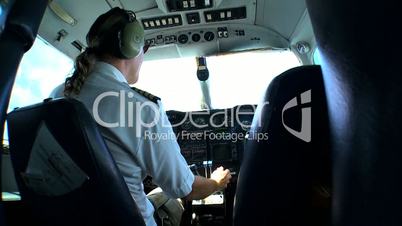 Light Aircraft Pilot at Controls