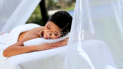 Female Client Relaxing at Luxury Spa Resort