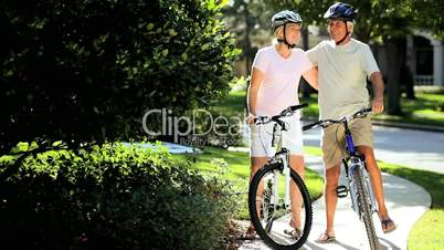 Retirement Healthy Lifestyle with Cycling Seniors