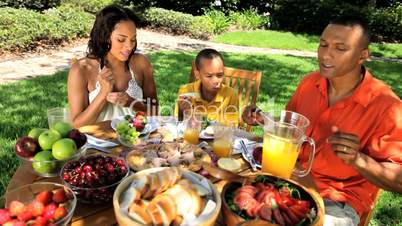 Young Ethnic Family Healthy Lunch