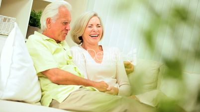 Mature Couple Relaxing on Home Sofa