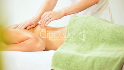 Beautiful Girl Receiving Body Massage Therapy