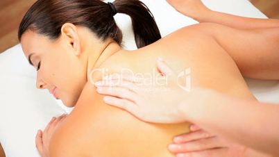 Luxury Health Spa Client Receiving Massage Therapy