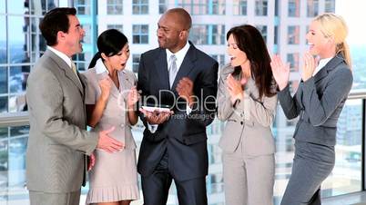 Multi Ethnic Business Team With Wireless Technology