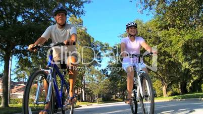 Senior Couple Healthy Cycling Lifestyle