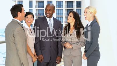 Team of Five Multi Ethnic City Business People