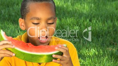 Young Ethnic Boy Healthy Eating