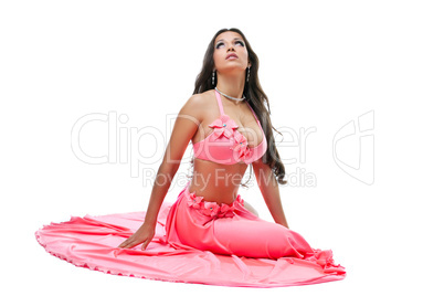 Pretty young asian dancer - fresh rose costume