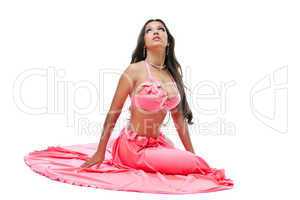 Pretty young asian dancer - fresh rose costume